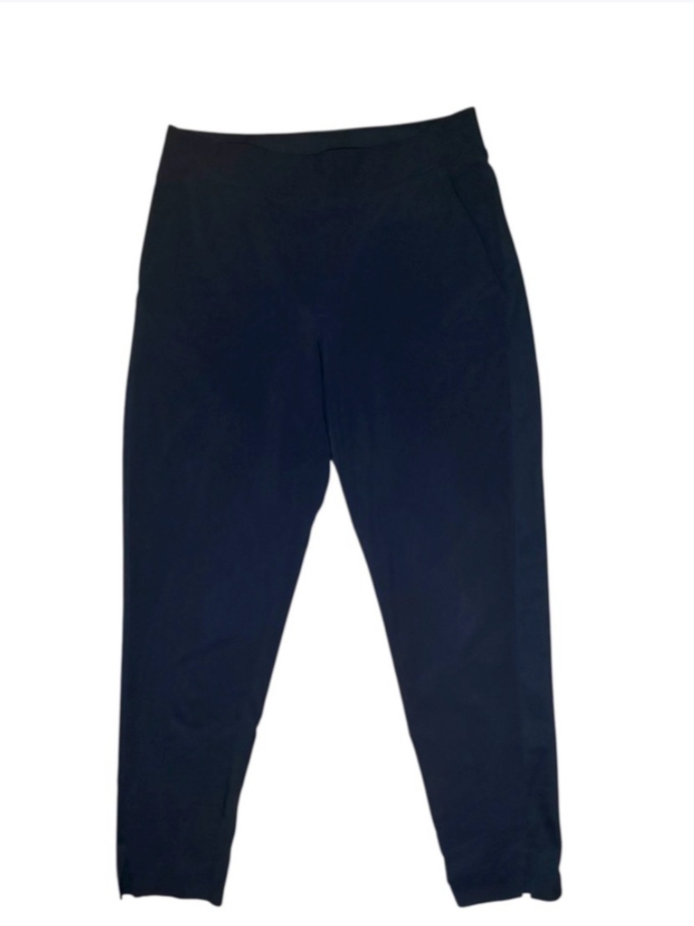 Athleta Pants Womens 4 Black Stretch Ankle Tapered Pull On Rib Waist Pockets